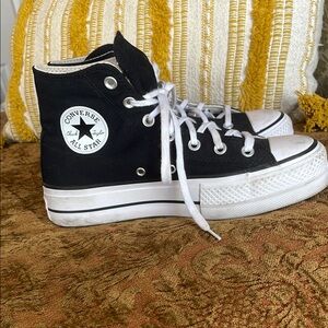 Converse Black and White High-Top Athletic Shoes